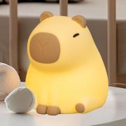 FH Lighting LED-batterilampa Piggy, brun, höjd 12 cm, silikon