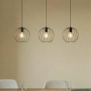 Lindby hänglampa Danika, 105 cm lång, svart, metall