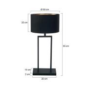 Steinhauer Bordslampa Stang, svart/svart-guld, höjd 55 cm, chintz