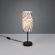Reality Leuchten Bordslampa Zebara, svartvit, höjd 37 cm, metall
