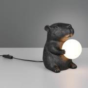 Reality Leuchten Bordslampa Capi, svart, höjd 25 cm, konstharts, G9