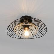 Reality Leuchten Taklampa Lauris, matt svart, Ø 30 cm, metall, E27