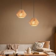 Reality Leuchten Hänglampa Lucille, brun, Ø 20 cm, pappersgarn, E27