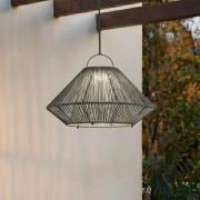 Lindby LED-solcellslampa Austas, grå, Ø 50 cm, USB, IP54