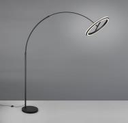 Trio Lighting LED-bågformad golvlampa Amador, svart, höjd 205 cm Metal...