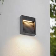 Lucande LED-utomhusvägglampa Tavion, 16 cm, antracit, IP65