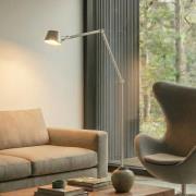 Lucande golvlampa Silka, 216 cm, nickelsatin, justerbar