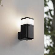 Lindby utomhusvägglampa Teyon, med uttag, svart, IP44 G9