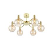 Markslöjd Taklampa Ambra, mässing/bärnsten, glas, Ø 75 cm