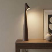 Vibia LED-bordslampa Africa, höjd 40 cm, mörkbrun