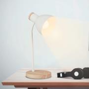 Briloner Bordslampa Prep, vit, metall, trä, E14