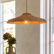 GOOD & MOJO Hänglampa Santorini, Ø60cm, natur, sjögräs, E27