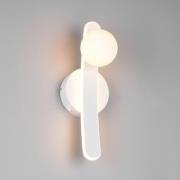Trio Lighting LED-vägglampa Napoli, matt vit, höjd 34 cm, metall, CCT