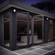 OSRAM utomhus spotlampa ENDURA FLOOD, grå, sensor 30 W 830 IP44