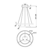 Maytoni Rim hängande lampa 830 2 ringar Ø 60 cm svart