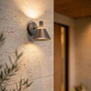 Lucande LED-utomhusvägglampa Tabena, matt svart, IP44, CCT