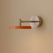 UMAGE LED-vägglampa Asteria Short, orange, stål, fast anslutning