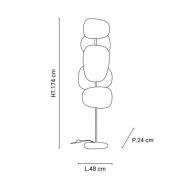 MARKET SET Golvlampa Screen 70's, flerfärgad, linne, 174 cm