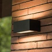 LUTEC LED-utomhusvägglampa GEMINI, svart, 14 cm, IP54, upp/ned