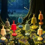 Kare LED-batteridriven bordslampa Animal Rabbit, orange, IP44, 29 cm