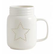 Nordal - Star mug/candleholder, white