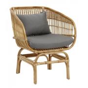 Nordal - BALI rattan armchair w/grey seating