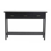 Nordal - ARDA console table, 3 drawers, black