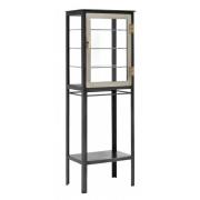 Nordal - Glass cabinet w/free space, iron, grey