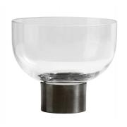 Nordal - RING Deco skål, glas med bas av metall, S