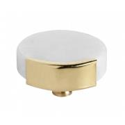Nordal - KNOB/HOOK, white marble circle, brass