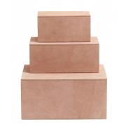 Nordal - BOX set/3, rose, suede leather