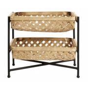 Nordal - BAMBOO tray, 2 baskets, natural/black