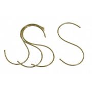 Nordal - S hook, thin round, brass finish