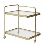 Nordal - TROLLEY, brass, glass, 3 wheels