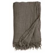 Nordal - ALULA bed cover w/ fringes, grey-brown