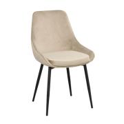 Rowico Home - Sierra stol beige sammet/svarta metall ben