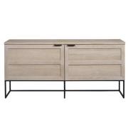 Rowico Home - Everett sideboard 160 vitpigmenterad ek/svart