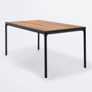 Houe, Four matbord 160x90 cm svart/bamboo aluminium