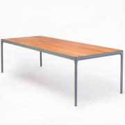 Houe, Four matbord 210x90 cm grå/bamboo aluminium