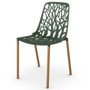 Fast, Forest matstol med Iroko klädda ben Dark Green