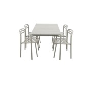 Cane-line, Bliss matbord inkl.fyra stolar- Sand aluminium
