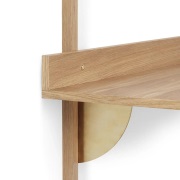 Ferm Living, Sector Väggmonterat Skrivbord - Oak/Brass