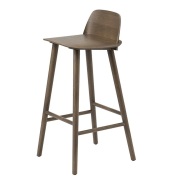 Muuto, Nerd barstol 75 cm - med fotstöd i metall - Stained Dark Brown