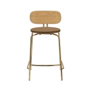 Umage, Curious Låg Barstol Ek/Mässing Sugar Brown