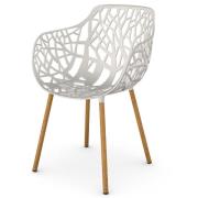 Fast, Forest karmstol med Iroko klädda ben Iron Grey