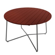 Grythyttan Stålmöbler, 9A bord 120 cm Mörkröd / Varmförzinkat