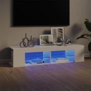 vidaXL TV-bänk med LED-belysning vit högglans 135x39x30 cm