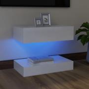 vidaXL TV-bänk med LED-belysning vit högglans 60x35 cm