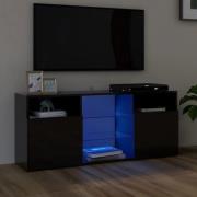 vidaXL TV-bänk med LED-belysning svart högglans 120x30x50 cm