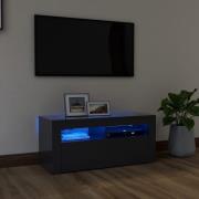 vidaXL TV-bänk med LED-belysning grå 90x35x40 cm